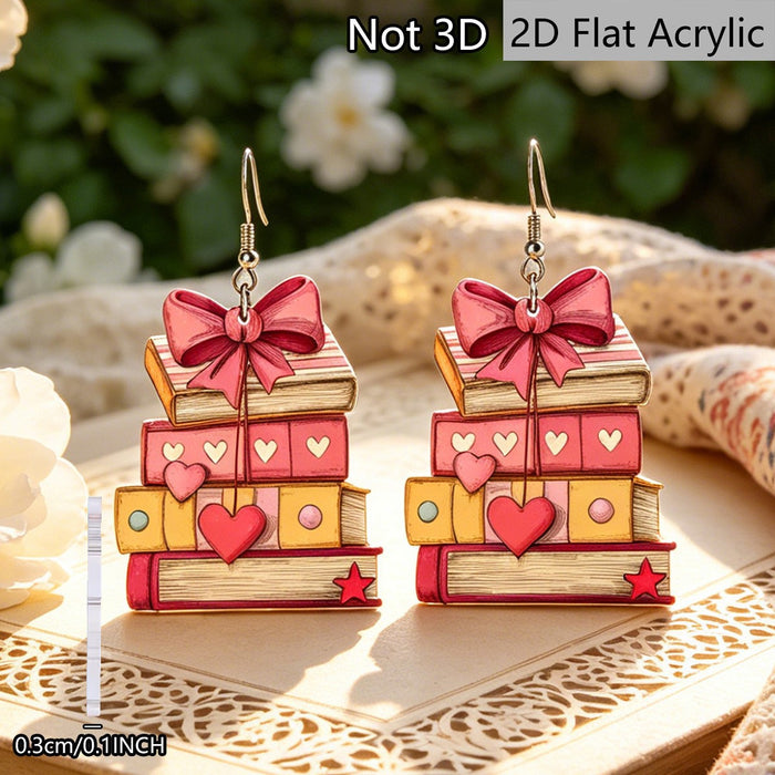 Wholesale Acrylic Book Bow Earrings Trendy Fashion Accessory MOQ≥2