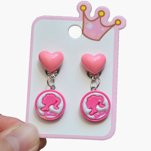 Wholesale Resin Girls Love Princess Necklace Bracelet Ear Clip Ear Stud Set JDC-ES-SLL001