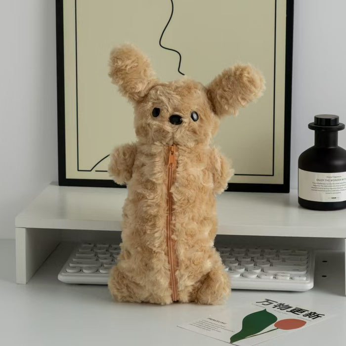 Wholesale Funny Animal  Doll Pencil Case Plush Stationery Storage Bag
