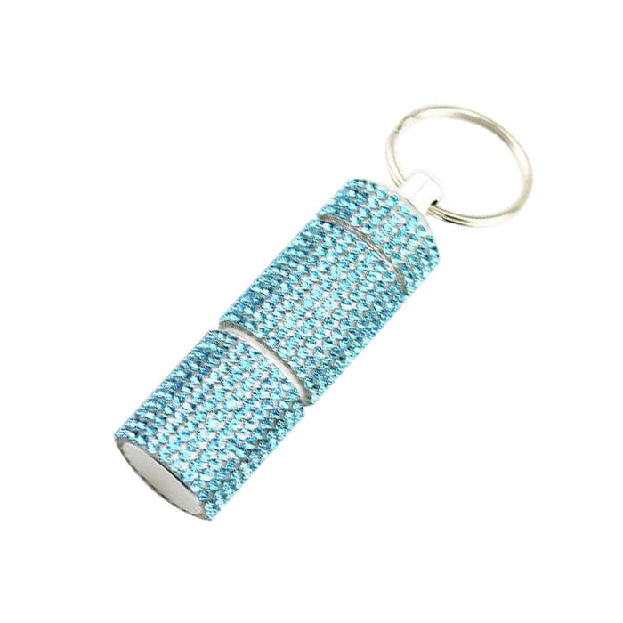 Wholesale Alloy Waterproof Sealed Pill Holder Keychain Rhinestone Decor European American Modern Style For Everyday Travel