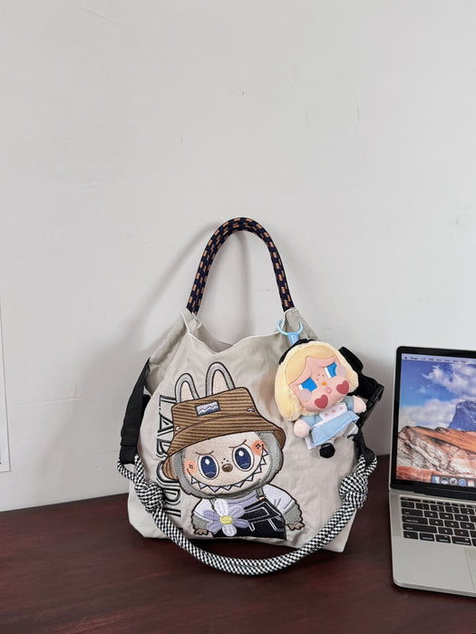 Wholesale Cute waist bag embroidered waterproof nylon crossbody bag versatile casual shoulder bag daily handbag