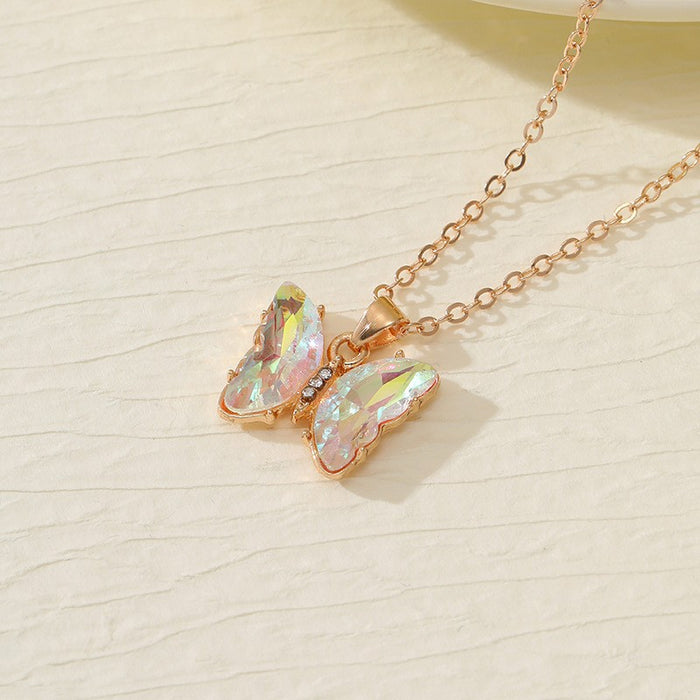Wholesale Trendy Butterfly Jewelry Set Earrings Necklace Ring Alloy Fashion Accessory