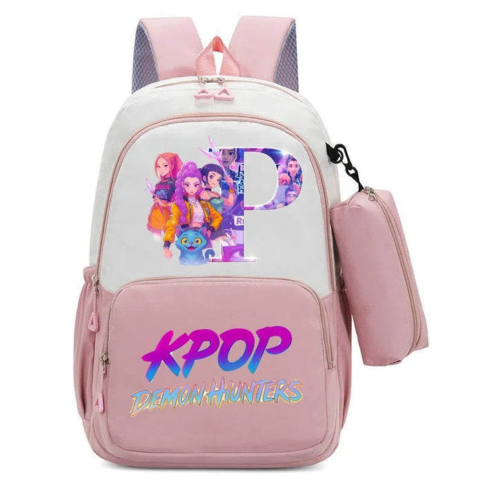 Wholesale Alphabet Cartoon Print Two-Piece Backpack Set for Primary and Middle School Students