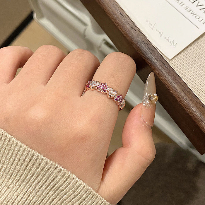 Wholesale Full Diamond Ring, Light Luxury, Exquisite, Versatile, High End, Open Mouth Finger Ring