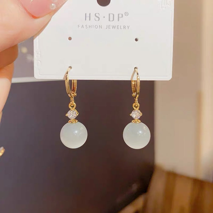 Wholesale Flash Diamond Cat's Eye Earrings Earrings Ball Earrings Trendy All-match Earrings