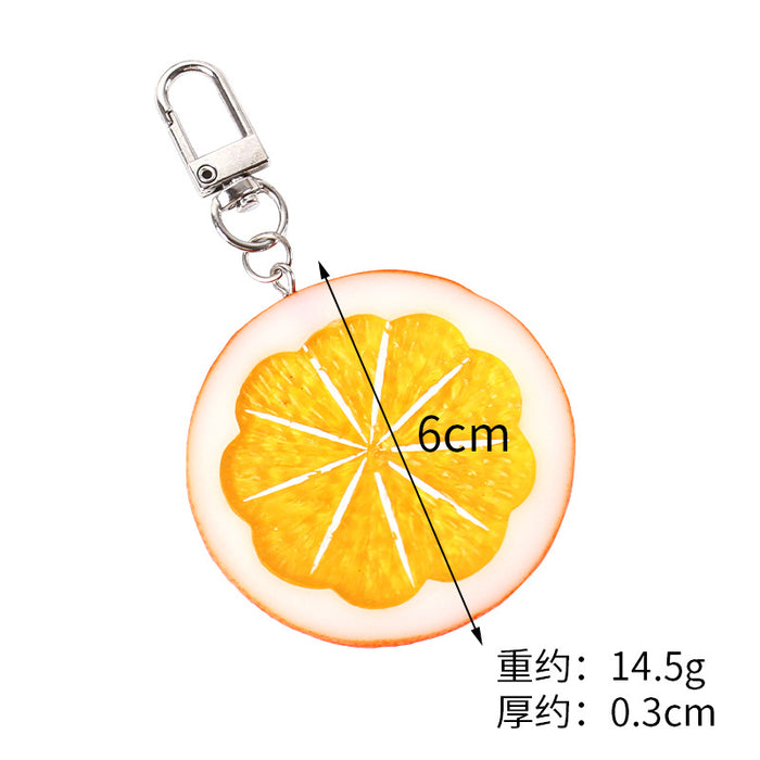 Wholesale Lemon Slice Keychain Pendant Cute PVC Simulated Fruit Charm For Bags Backpacks And Everyday Use MOQ≥2