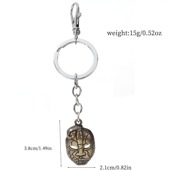Wholesale Zinc alloy Kazi stone demon face necklace and pentagram keychain