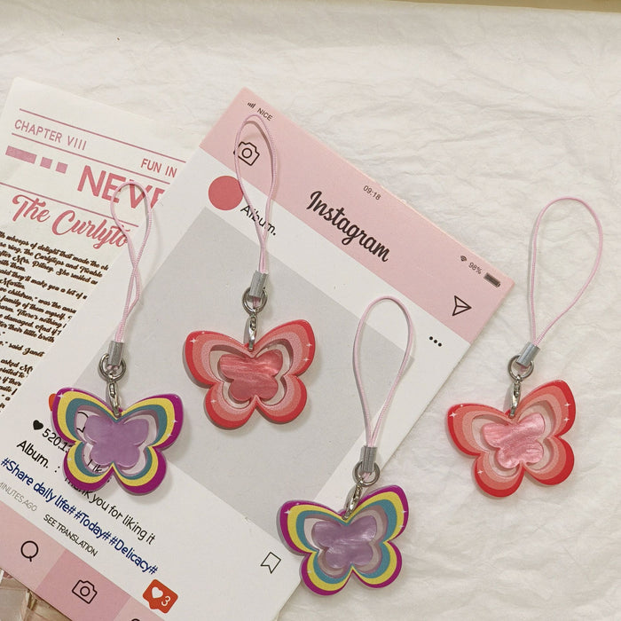 Wholesale Hollow Butterfly Phone Chain Cute Pendant Student Backpack Pendant