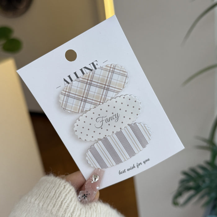 Wholesale Wave Dot Stripe Love Wavy Edge Cute Hairpin Side Clip Hair Accessories