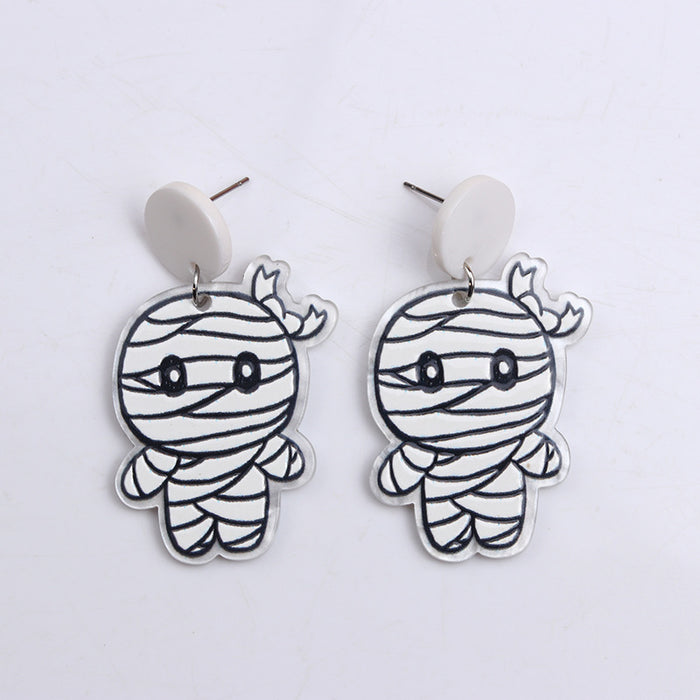 Wholesale  earrings earrings personality skeleton  web ghost mummy earrings earrings