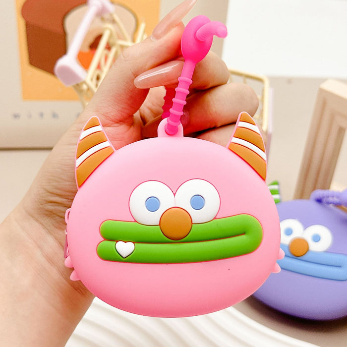 Wholesale  Coin Purse Silicone Keychain Cute Cartoon Doll Student Bag Decorative Pendant