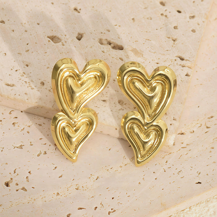 Wholesale Gold Heart Series Earrings Jewelry