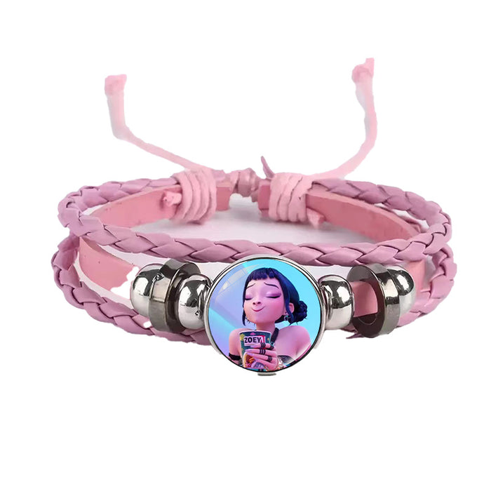 Wholesale KPOP Couple leather braided black bracelet
