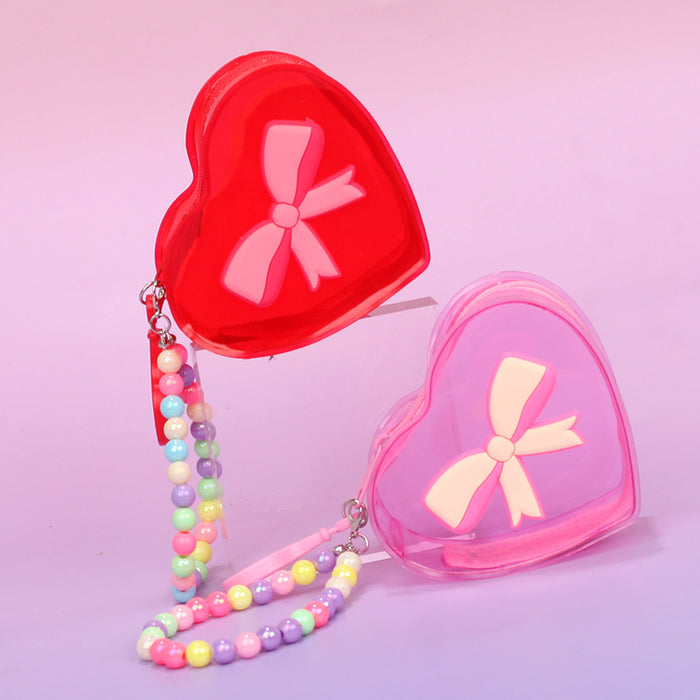 Wholesale Trendy Transparent Pink PVC Coin Purse Candy Style Wedding Favor Decorative Car Key Accessory For Resale