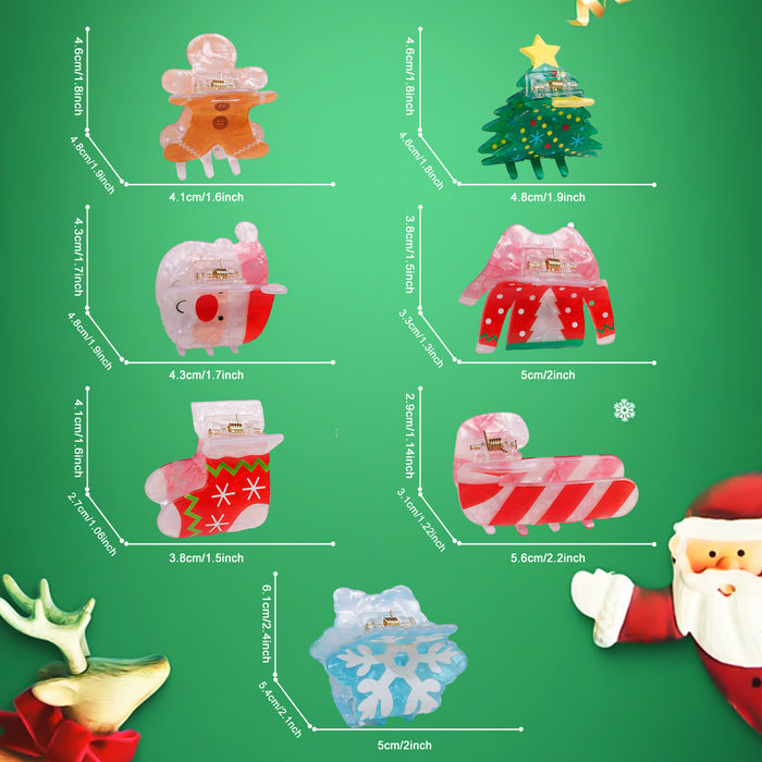 Wholesale Christmas Gingerbread Man Hair Claw Clip Festive Cartoon Snowflake Design PVC Women S Holiday Hair Accessory Trendy Gift For Resale
