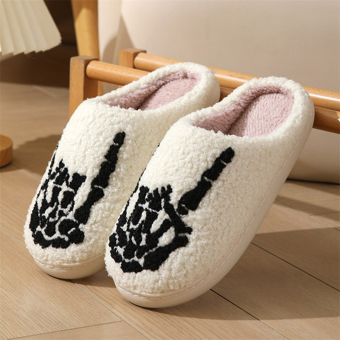 Wholesale Skull Finger Cotton Slippers Home Winter Home Warm Indoor Non-Slip  Slippers for Men and Women