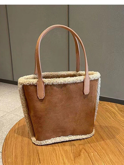Wholesale Large-capacity plush frosted handbag for autumn and winter