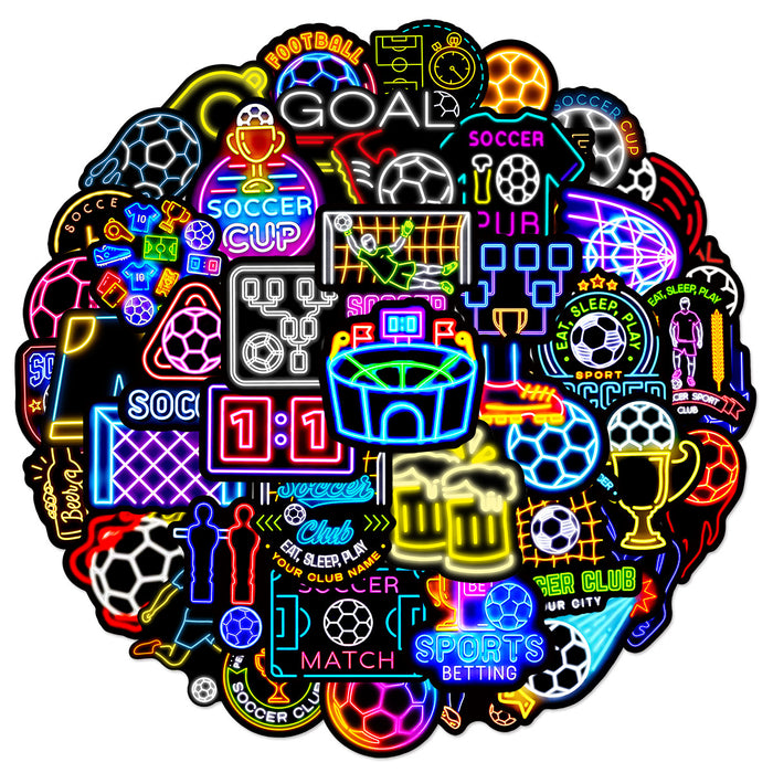 Wholesale 50 Neon Soccer Football Decoration DIY Stickers