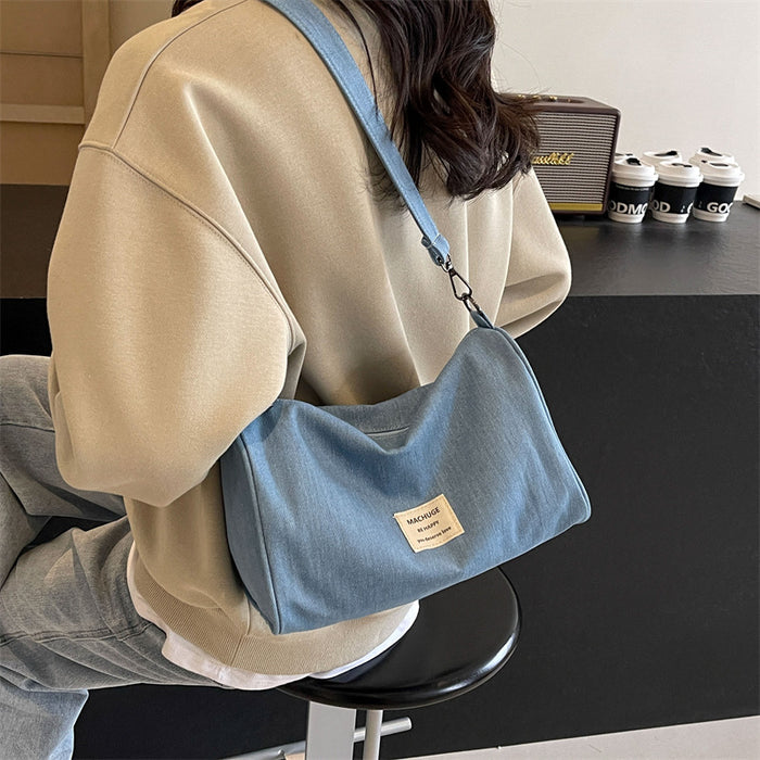 Wholesale Nylon bag, large capacity, single shoulder, niche, versatile, commuter crossbody, pleated shoulder strap