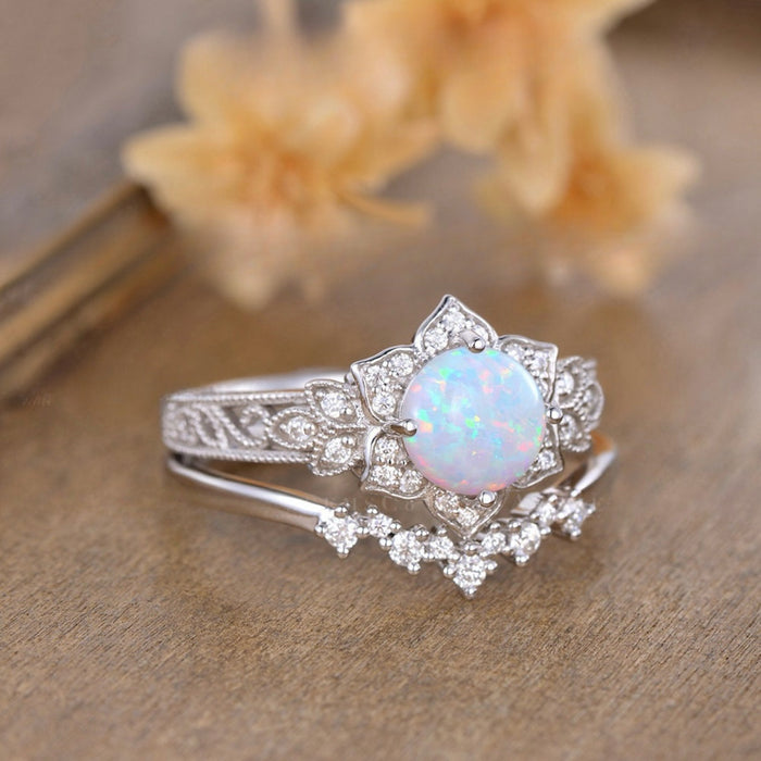 Wholesale Natural Opal Ring Fashion Niche Exquisite Design