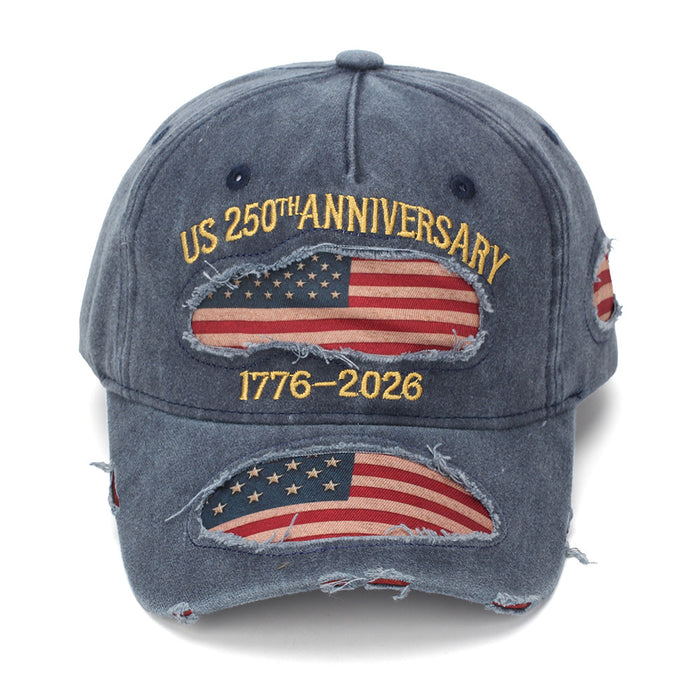 Wholesale Embroidered Distressed Baseball Cap Retro Washed Design