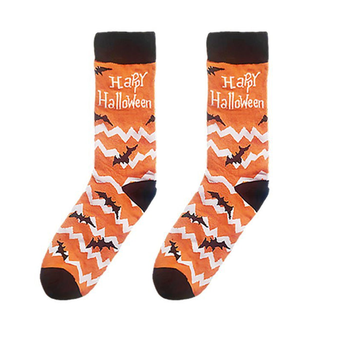 Wholesale Halloween Funny Pumpkin Bat Vampire Skull Cartoon Cotton Middle Tube Socks JDC-SK-HuiHe049