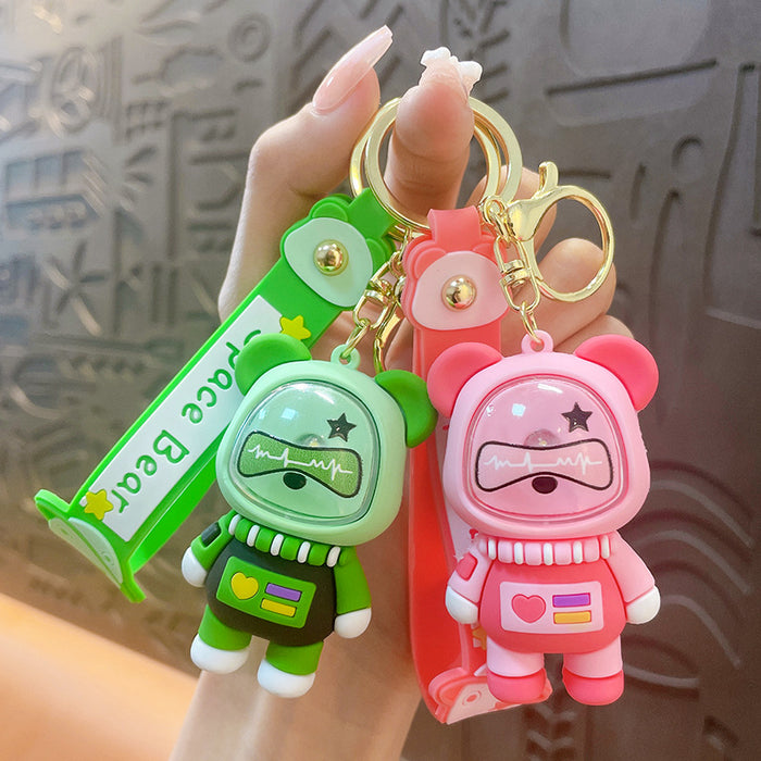 Wholesale Acrylic Cartoon Cute Glowing Space Bear Keychain JDC-KC-YanG041