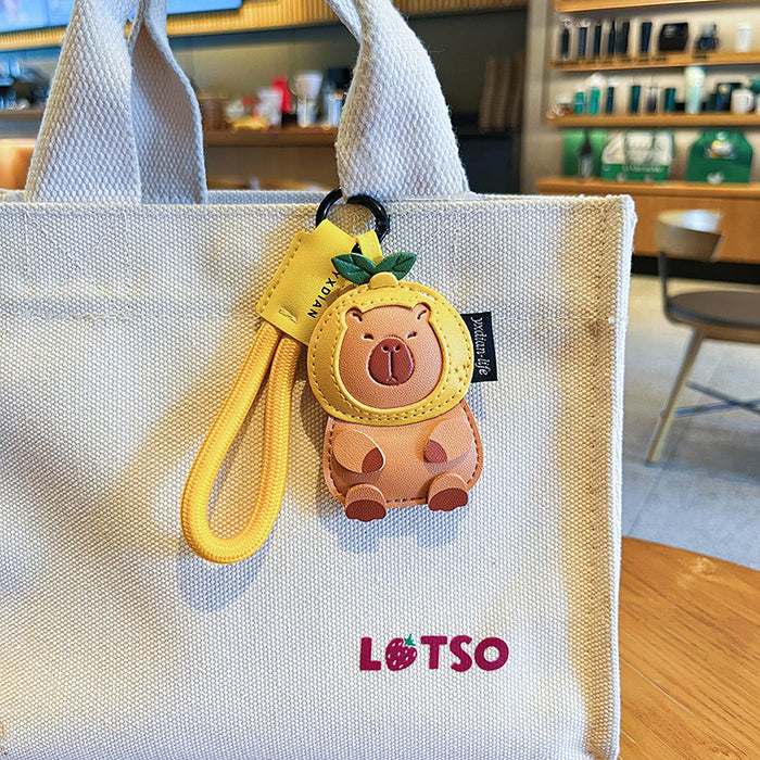 Wholesale Creative Leather Keychain Cute Cartoon Exquisite Luxury Bag Pendant Gift