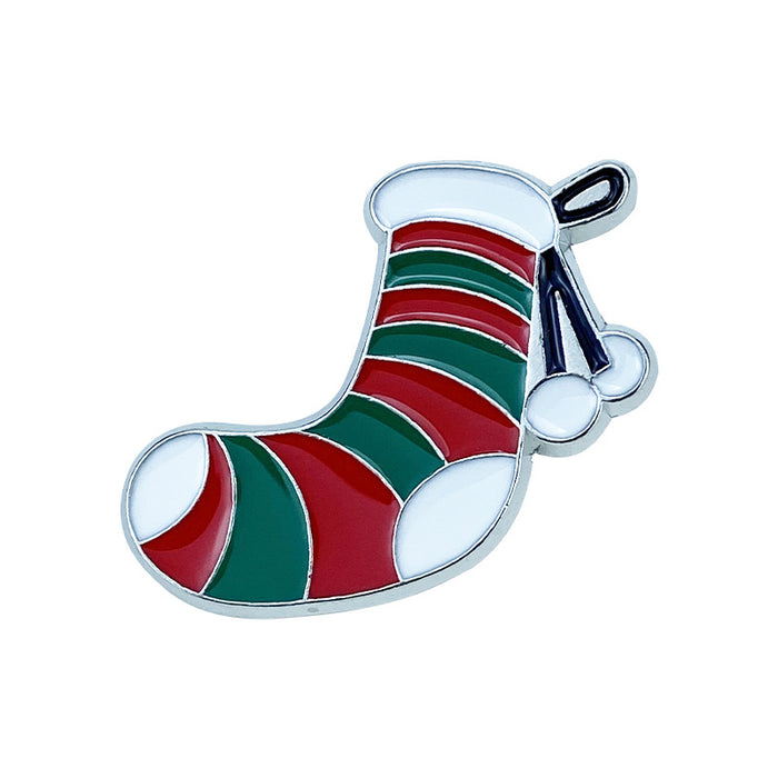 Wholesale Christmas Cartoon Brooch Set Santa Reindeer Tree Bell Zinc Alloy Pins Chic Holiday Party Accessor MOQ≥2y