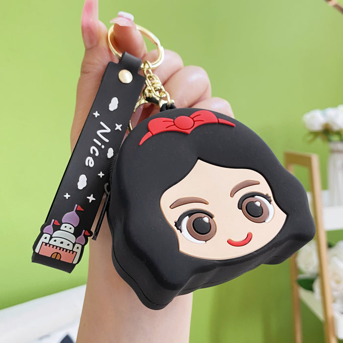 Wholesale soft rubber Princess coin purse keychain creative trend car bag small pendant couples small gift