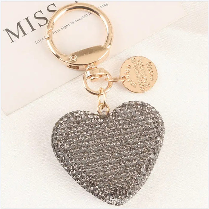 Wholesale Love Car Keychain Creative Diamond Love Earphone Case Bag Pendant Text Metal Tag Bag Accessories