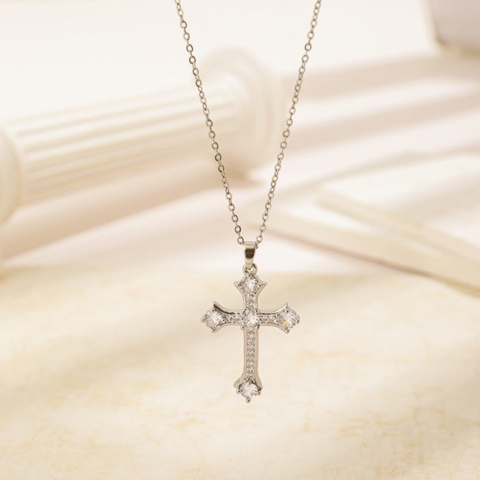 Wholesale Diamond Cross Necklace Women's choker necklace