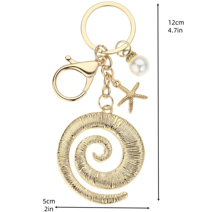 Wholesale Exaggerated Beach-Style Starfish and Conch Keychain