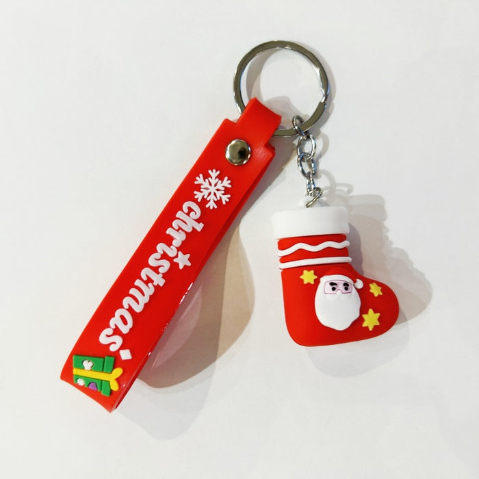 Wholesale PVC Christmas Snowman Cartoon Doll Keychain JDC-KC-WuYi083