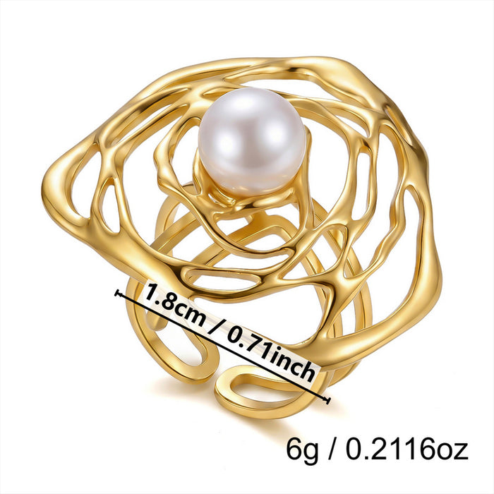 Wholesale Flower Sun Spiral Stainless Steel Open Ring Chic Fashion Jewelry Accessory