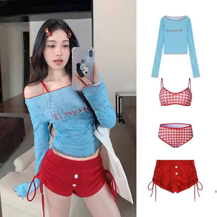 Wholesale Swimsuit women's new outfit, split bikini long sleeved, conservative and high-end swimsuit