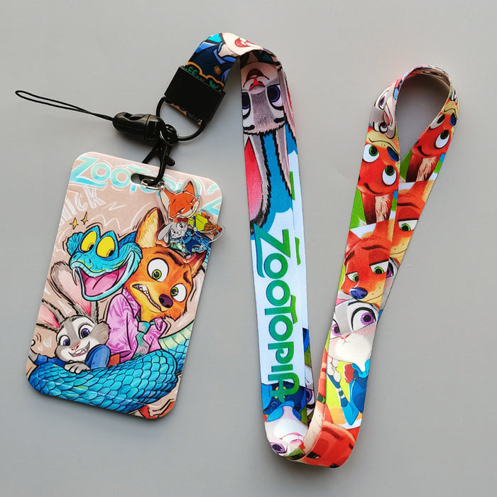 Wholesale Cartoon Anime Student Bus Card Holder Lanyard Keychain