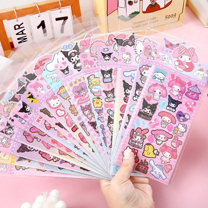 Wholesale cartoon Laser Goo Card Sticker Cute Hand Account Decoration Sticker