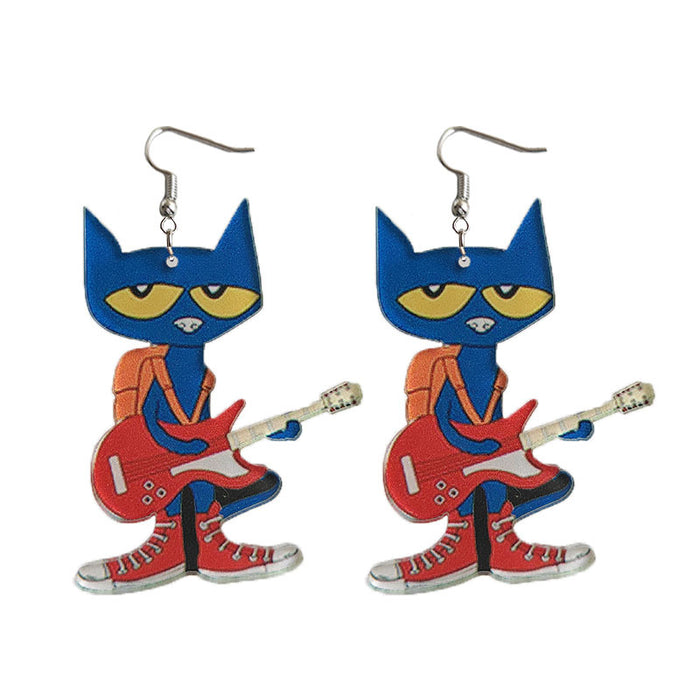 Wholesale Guitar Cat Elephant Dog Acrylic Earrings JDC-ES-HeYi099