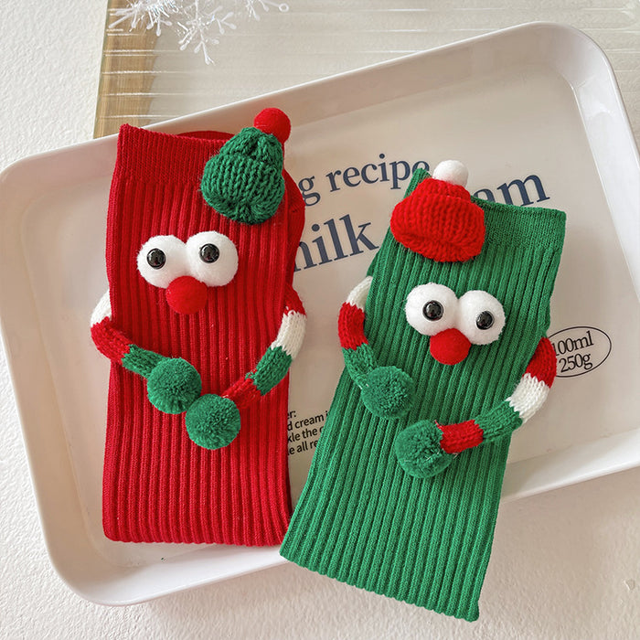 Wholesale  socks female Red couple gift mid-calf socks New Year cute