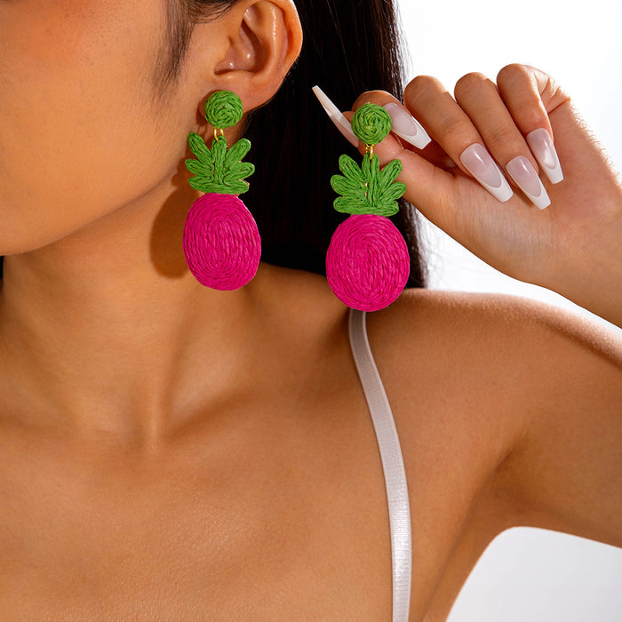 Wholesale Weaving flower earrings for vacation style earrings