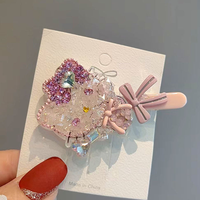 Wholesale Pink Crystal Hair Clips Cute  for Women