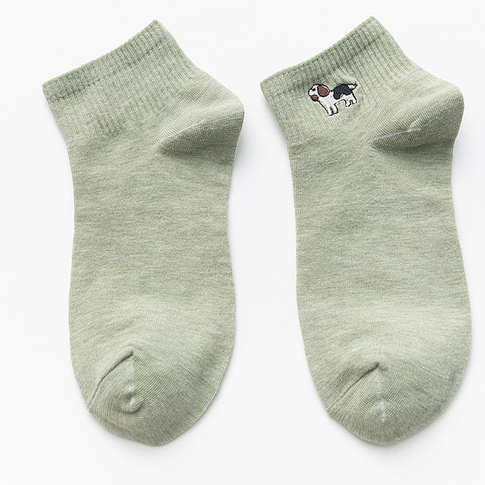 Wholesale Socks Short Socks Thin Cotton Embroidered Cartoon Boat Socks
