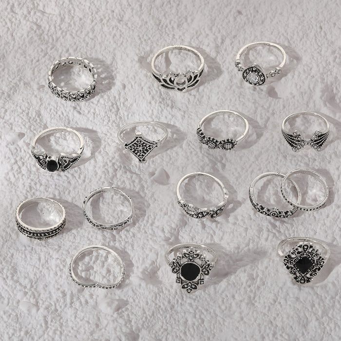 Wholesale silver women's new personalized ring 15-piece set