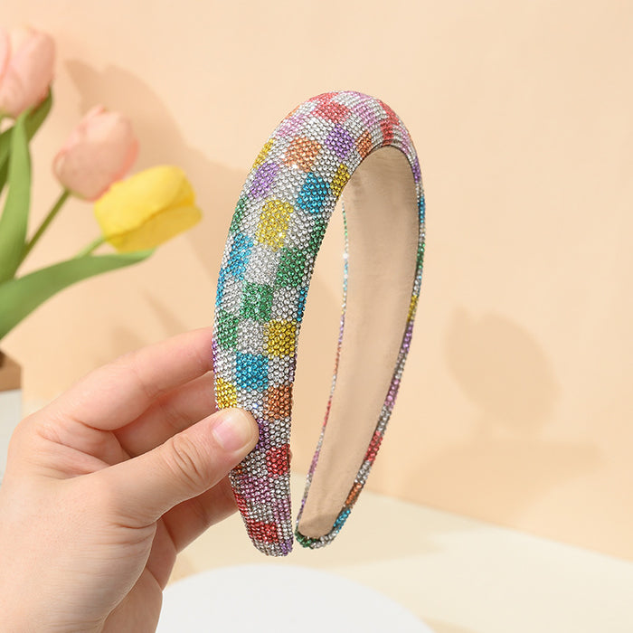 Wholesale Grid Water Diamond Hair Hoop JDC-HD-Mengm003