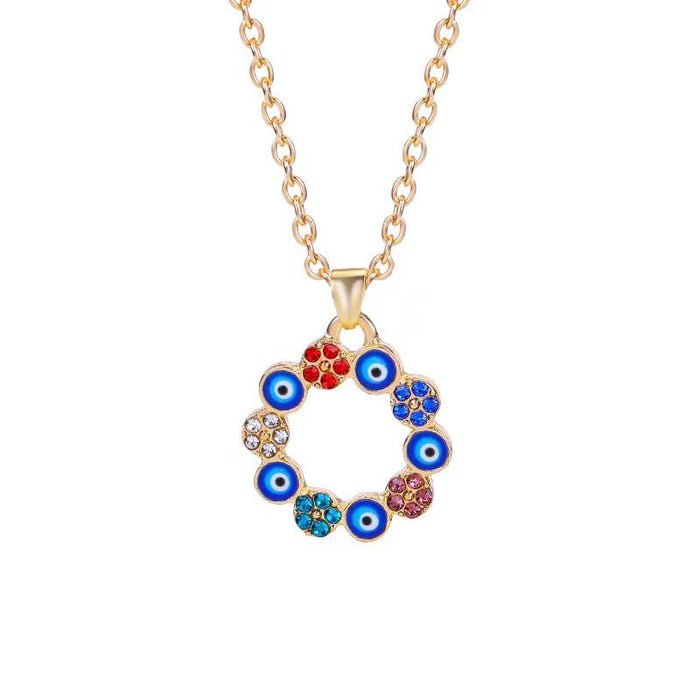 Wholesale New pendant, fashionable and simple, dripping oil Devil's Eye necklace, personalized alloy earrings, collarbone chain