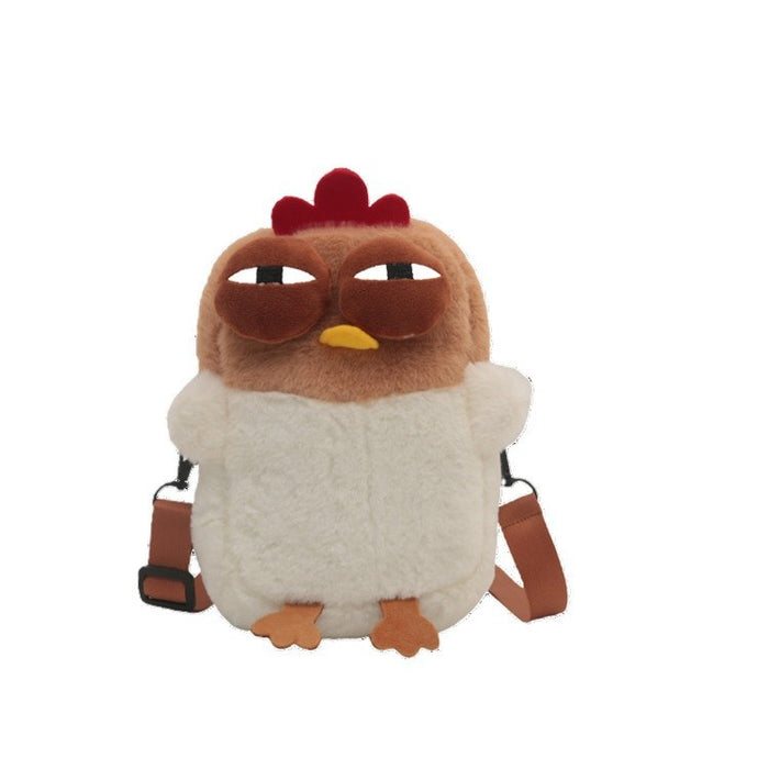 Wholesale Ugly and Cute Giggle Chicken Cross Bag Cute Plush Shoulder Bag