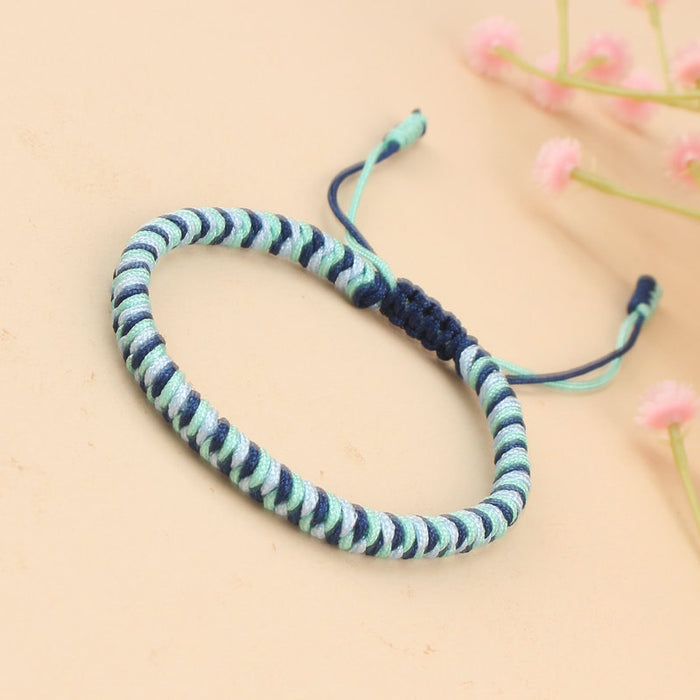 Wholesale hand-woven color matching diamond knot bracelet ethnic style hand rope