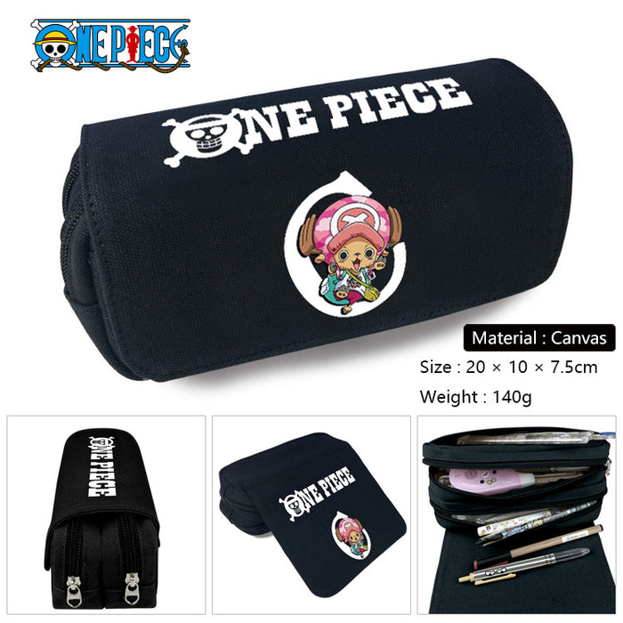 Wholesale Anime Canvas Pencil Case Multifunctional School Stationery Pouch For Students
