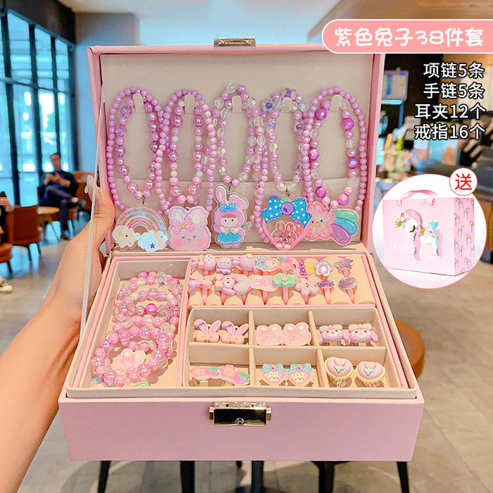 Wholesale Children' s New Headwear Girl Birthday Gift Jewelry Box Princess Girl Hair Accessories Set Gift Box Baby Hair Clip